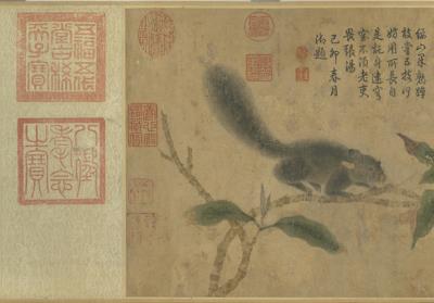 图片[2]-Squirrel on a Peach Branch-China Archive